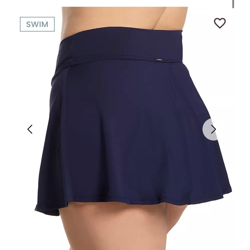 Anne Cole Plus Size Live In Color Rock Skirt Swim Bottom Navy Blue 20W 1X 2X - Picture 5 of 9